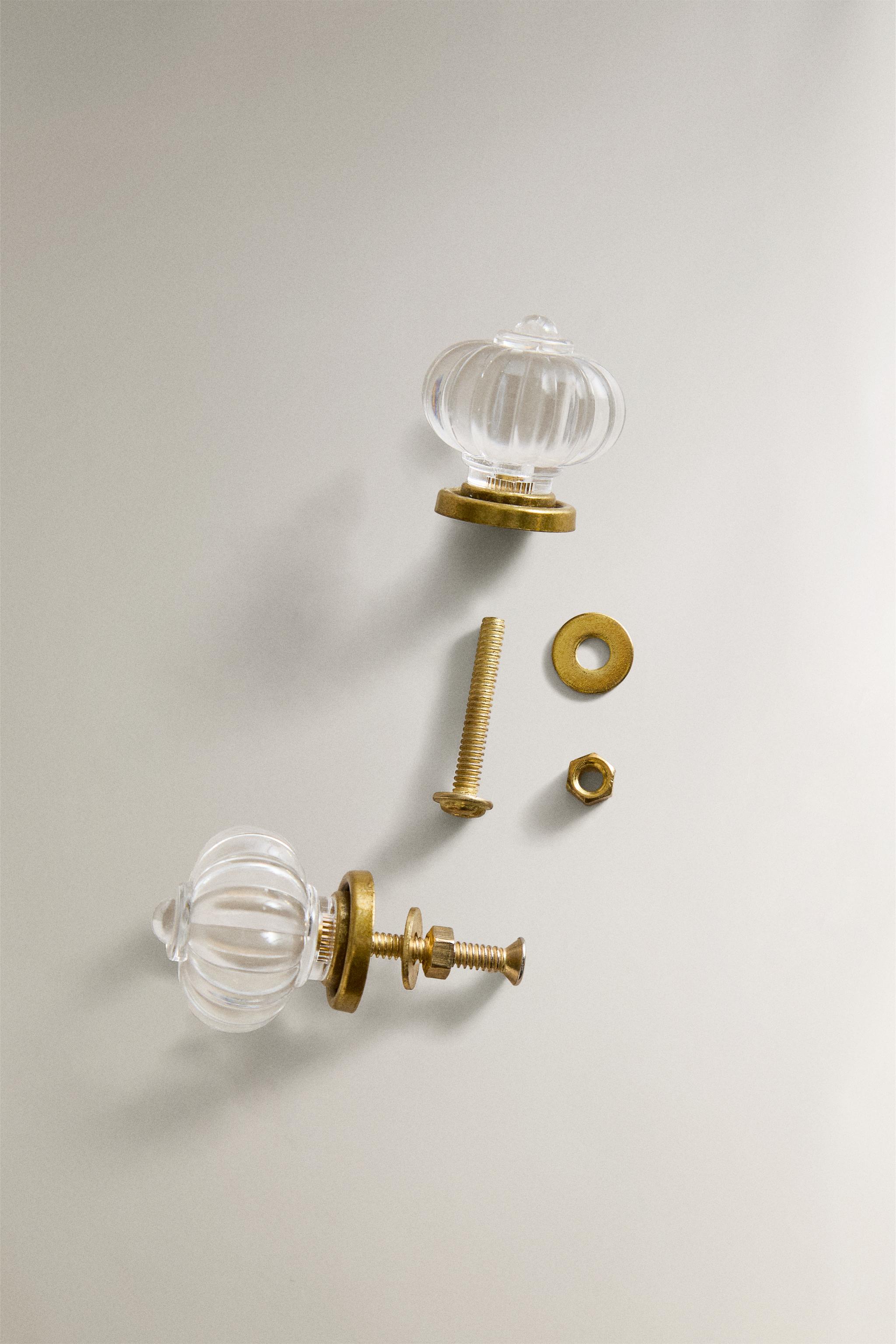 SET OF ACRYLIC FLOWER KNOBS (SET OF 2)